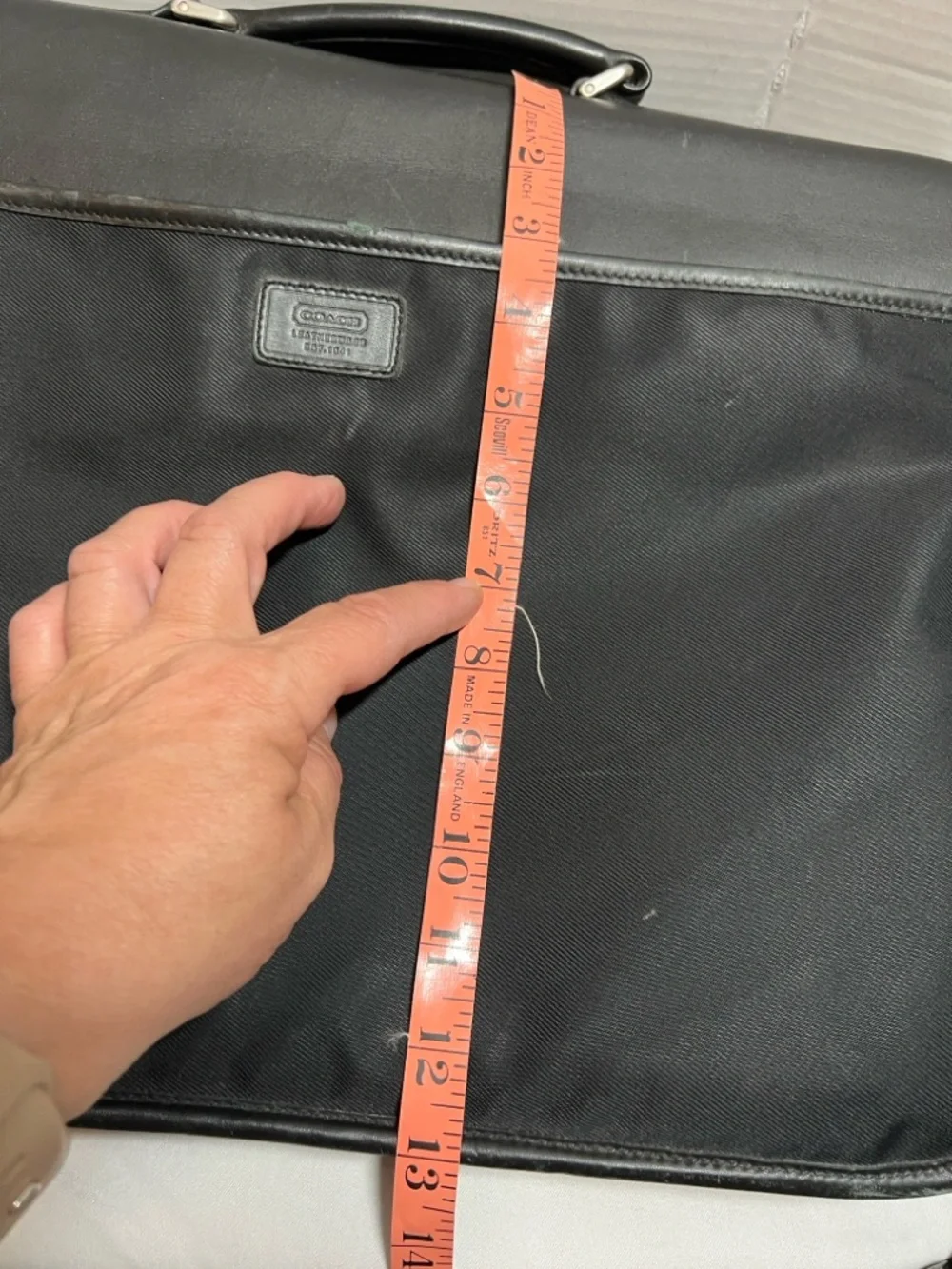Coach Black Leather & Nylon Briefcase/Laptop bag 5113 with Silver Hardware